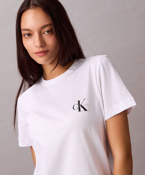 Calvin Klein（カルバン・クライン）の「Tシャツ(2枚パック) - ショートスリーブクルーネックTシャツ（Tシャツ/カットソー・レディース・ホワイト×グレー/ブラック×ホワイト・M/S/XS）」の6枚目の写真