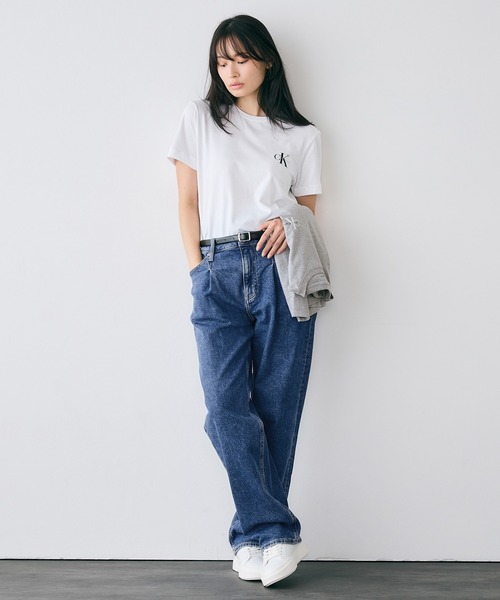 Calvin Klein（カルバン・クライン）の「Tシャツ(2枚パック) - ショートスリーブクルーネックTシャツ（Tシャツ/カットソー・レディース・ホワイト×グレー/ブラック×ホワイト・M/S/XS）」の15枚目の写真
