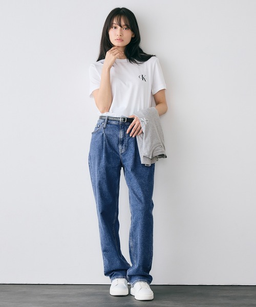 Calvin Klein（カルバン・クライン）の「Tシャツ(2枚パック) - ショートスリーブクルーネックTシャツ（Tシャツ/カットソー・レディース・ホワイト×グレー/ブラック×ホワイト・M/S/XS）」の16枚目の写真