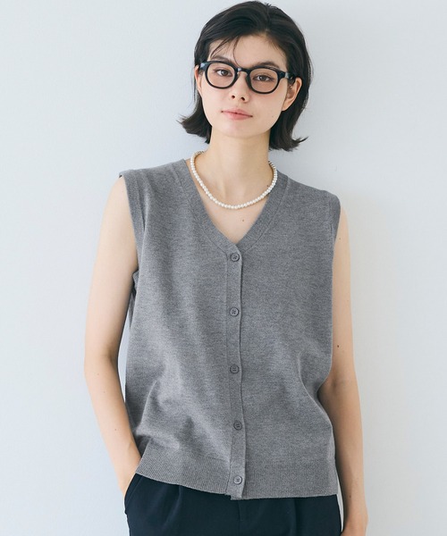 Vネックニットベスト（ベスト）｜coca（coca）（コカ）の