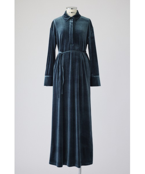 Velour shirt dress ベロアシャツドレス（シャツワンピース）｜RIM.ARK