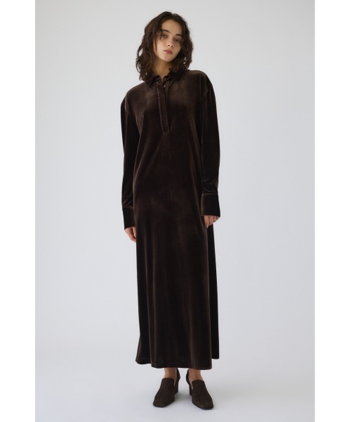 Velour shirt dress ベロアシャツドレス（シャツワンピース