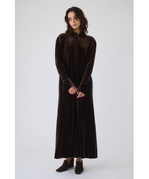 Velour shirt dress ベロアシャツドレス（シャツワンピース）｜RIM.ARK