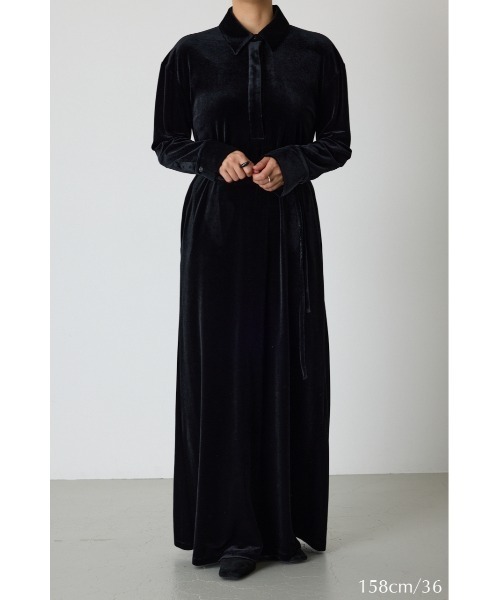 RIM.ARK（リムアーク）の「Velour shirt dress ベロアシャツドレス（シャツワンピース・レディース・ブラウン/ブラック/ダークブルー・38/36）」の5枚目の写真