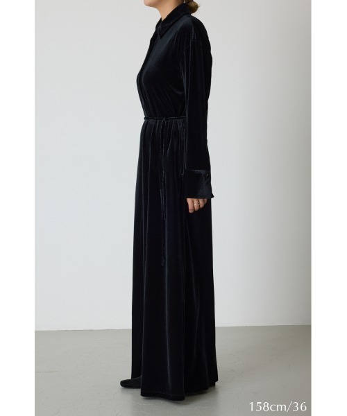 RIM.ARK（リムアーク）の「Velour shirt dress ベロアシャツドレス（シャツワンピース・レディース・ブラウン/ブラック/ダークブルー・38/36）」の6枚目の写真