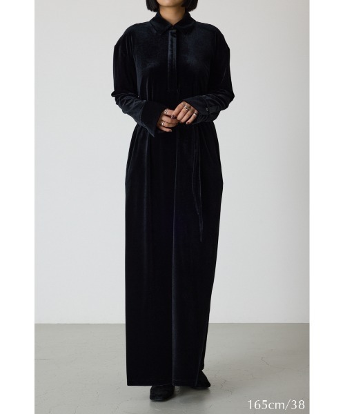 RIM.ARK（リムアーク）の「Velour shirt dress ベロアシャツドレス（シャツワンピース・レディース・ブラウン/ブラック/ダークブルー・38/36）」の7枚目の写真