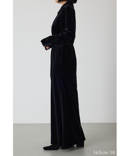 RIM.ARK（リムアーク）の「Velour shirt dress ベロアシャツドレス（シャツワンピース・レディース・ブラウン/ブラック/ダークブルー・38/36）」の4枚目の写真