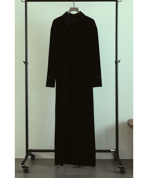Velour shirt dress ベロアシャツドレス（シャツワンピース）｜RIM.ARK