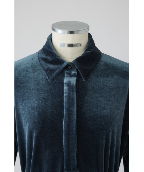 Velour shirt dress ベロアシャツドレス（シャツワンピース）｜RIM.ARK