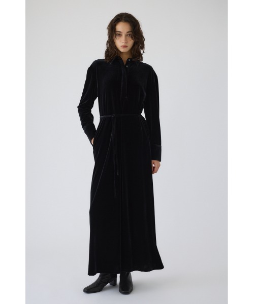 Velour shirt dress ベロアシャツドレス（シャツワンピース