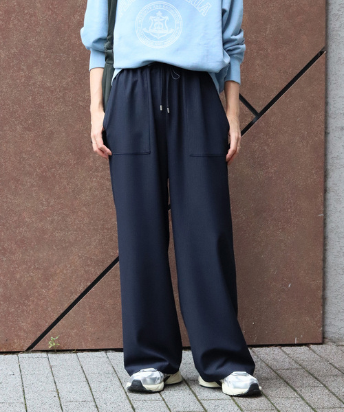 JOURNAL STANDARD relume（ジャーナルスタンダード　レリューム）の「《追加 / 新色》フィルムストライプイージーパンツ（その他パンツ・レディース・ブラック/ベージュ/ネイビー・36/38）」の3枚目の写真