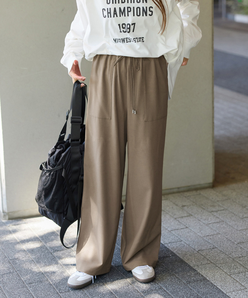 JOURNAL STANDARD relume（ジャーナルスタンダード　レリューム）の「《追加 / 新色》フィルムストライプイージーパンツ（その他パンツ・レディース・ブラック/ベージュ/ネイビー・36/38）」の15枚目の写真