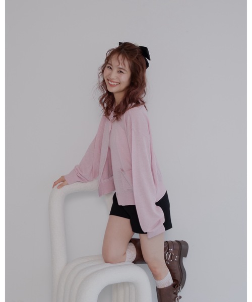 JUMELLE（ジュメロ）の「ローズカーディガン（カーディガン/ボレロ・レディース・ピンク/グレー・FREE）」の6枚目の写真