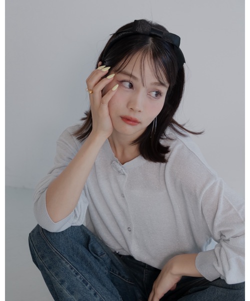 JUMELLE（ジュメロ）の「ローズカーディガン（カーディガン/ボレロ・レディース・ピンク/グレー・FREE）」の3枚目の写真