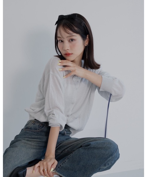 JUMELLE（ジュメロ）の「ローズカーディガン（カーディガン/ボレロ・レディース・ピンク/グレー・FREE）」の16枚目の写真