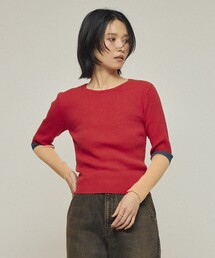 Firsthand | Firsthand/ファーストハンド 機能性素材 シルク入り カラーブロックニットプルオーバー / 抗ピル / マシンウォッシャブル(ニット/セーター)