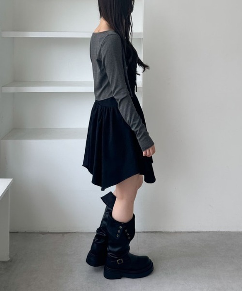 archives(アルシーヴ)の「ドロストイレヘムミニキャミワンピース(ワンピース・レディース・ブラック/オフホワイト・MEDIUM)」の20枚目の写真