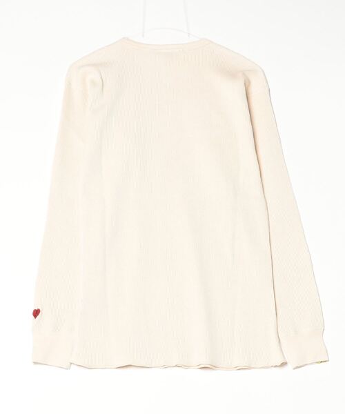 STUD MUFFIN（スタッドマフィン）の「STUD MUFFIN/スタッドマフィン/ヘビーワッフルロゴ＆ハートＬＳ（Tシャツ/カットソー・メンズ・ブラック/ナチュラル・3/4）」の3枚目の写真