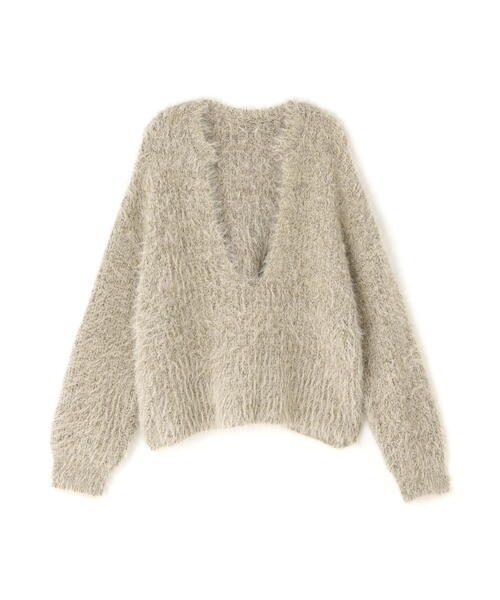 NATURAL BEAUTY BASIC（ナチュラルビューティーベーシック）の「◇【Oggi掲載】キーネックシャギーラメニット（ニット/セーター・レディース・ピンク/ベージュ/グレー・FREE）」の12枚目の写真