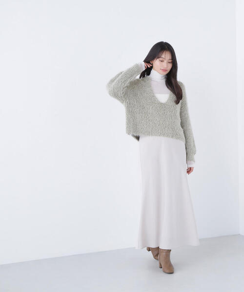 NATURAL BEAUTY BASIC（ナチュラルビューティーベーシック）の「◇【Oggi掲載】キーネックシャギーラメニット（ニット/セーター・レディース・ピンク/ベージュ/グレー・FREE）」の17枚目の写真