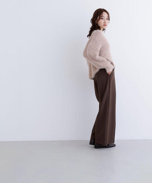 NATURAL BEAUTY BASIC（ナチュラルビューティーベーシック）の「◇【Oggi掲載】キーネックシャギーラメニット（ニット/セーター・レディース・ピンク/ベージュ/グレー・FREE）」の22枚目の写真
