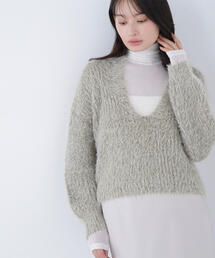 ◇【Oggi掲載】キーネックシャギーラメニット