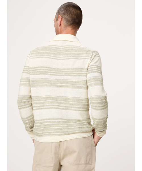Banana Republic(バナナリパブリック)の「ストライプ コットンリネン ニットポロシャツ(ニット/セーター・メンズ・ブラウン/グリーン・M/L/S/XL)」の8枚目の写真