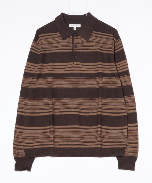 Banana Republic(バナナリパブリック)の「ストライプ コットンリネン ニットポロシャツ(ニット/セーター・メンズ・ブラウン/グリーン・M/L/S/XL)」の3枚目の写真
