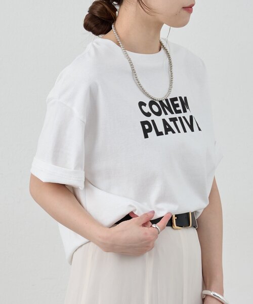 SHENERY（シーナリー）の「シンプルロゴTEE（Tシャツ/カットソー・レディース・オフホワイト/ネイビー・FREE）」の18枚目の写真