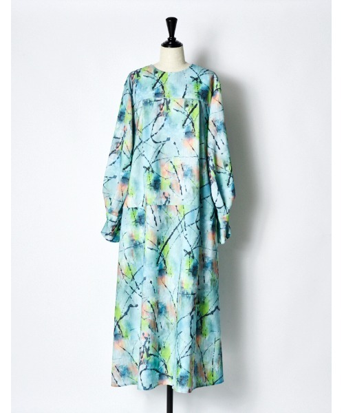 RUMCHE（ラムシェ）の「"Hidamari" Paint Dress / ヒダマリペイントドレス（ワンピース・レディース・ブルー・FREE）」の6枚目の写真