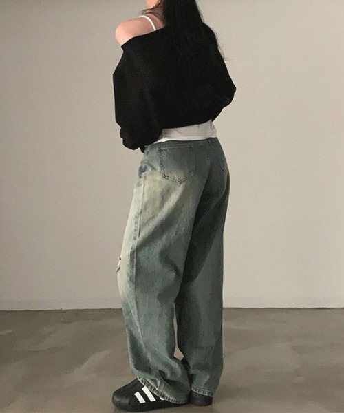 Lace Ladies(レースレディース)の「ワンショルダー ショート 長袖 カット プルオーバー(Tシャツ/カットソー・レディース・ブラック/グレー/ホワイト・FREE)」の4枚目の写真