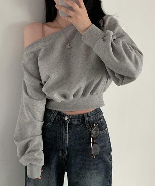 Lace Ladies(レースレディース)の「ワンショルダー ショート 長袖 カット プルオーバー(Tシャツ/カットソー・レディース・ブラック/グレー/ホワイト・FREE)」の11枚目の写真