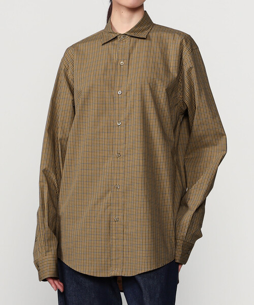 THE SHINZONE（ザ　シンゾーン）の「THE SHINZONE | PECK CHEKERD SHIRT WOMEN（シャツ/ブラウス・レディース・ベージュ/ネイビー・F）」の7枚目の写真