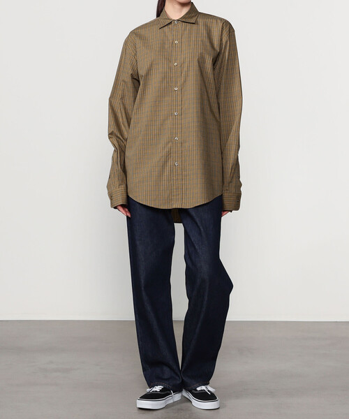 THE SHINZONE（ザ　シンゾーン）の「THE SHINZONE | PECK CHEKERD SHIRT WOMEN（シャツ/ブラウス・レディース・ベージュ/ネイビー・F）」の6枚目の写真
