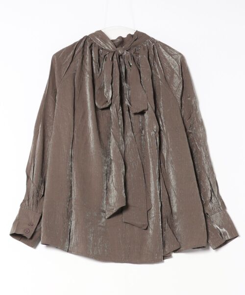Lace Ladies(レースレディース)の「バック リボン ギャザー フレア ブラウス(シャツ/ブラウス・レディース・ブラック/ホワイト/ブラウン・FREE)」の4枚目の写真