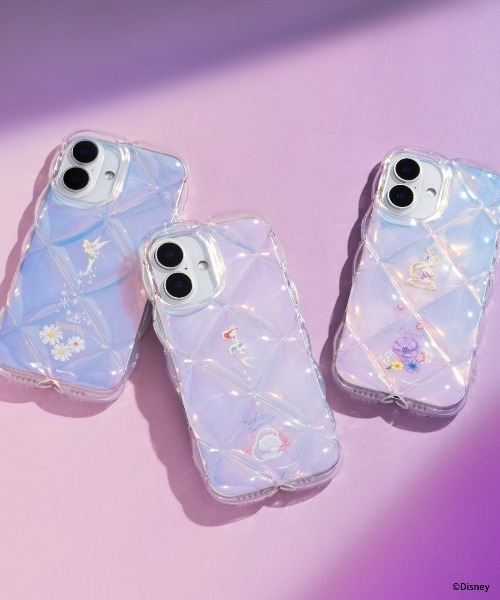 iPhone16/15/14/13 専用 ディズニーキャラクター クリアキルティング