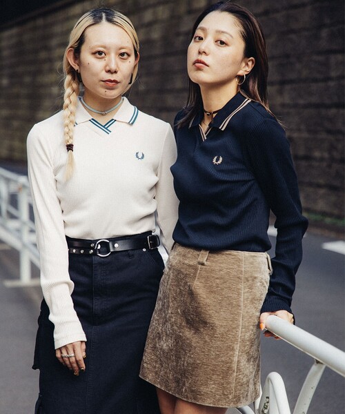 別注】FRED PERRY / Twin Tipped Ribbed Polo Shirt（ポロシャツ