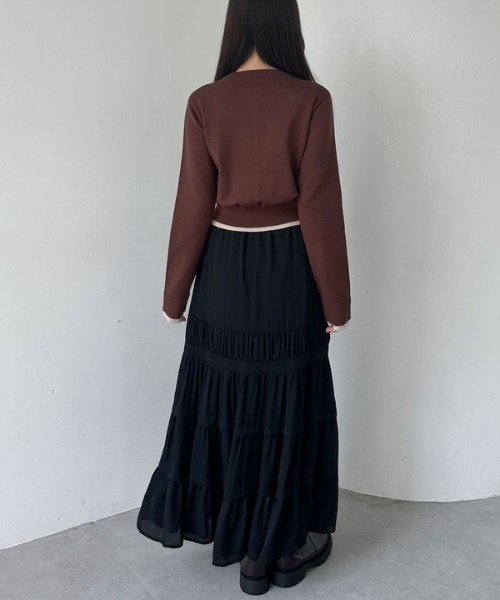 archives(アルシーヴ)の「配色レイヤードニットカーディガン(カーディガン/ボレロ・レディース・ブラウン/アイボリー/ネイビー・MEDIUM)」の12枚目の写真