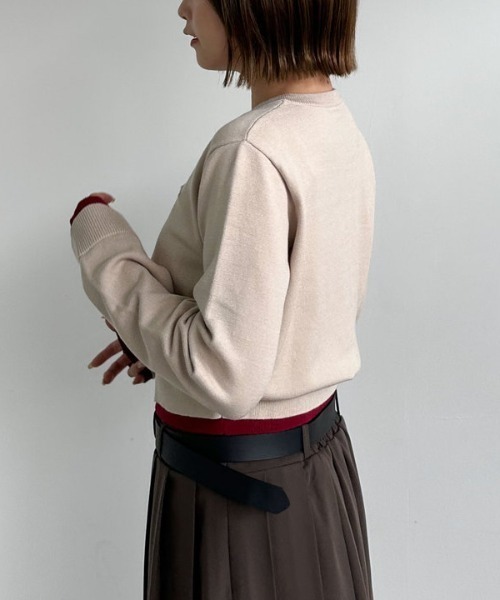 archives(アルシーヴ)の「配色レイヤードニットカーディガン(カーディガン/ボレロ・レディース・ブラウン/アイボリー/ネイビー・MEDIUM)」の15枚目の写真