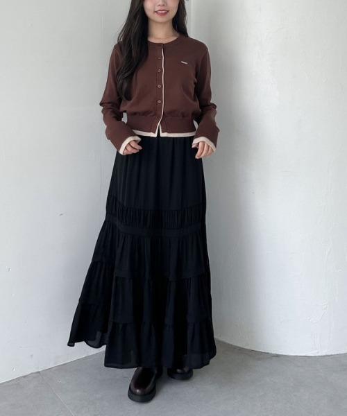 archives(アルシーヴ)の「配色レイヤードニットカーディガン(カーディガン/ボレロ・レディース・ブラウン/アイボリー/ネイビー・MEDIUM)」の11枚目の写真