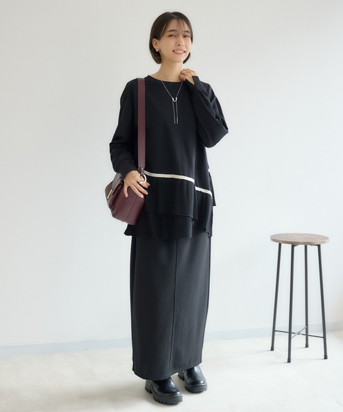 KATHARINE ROSS（キャサリンロス）の「【KATHARINE ROSS】ストレッチジョーゼットスカート（スカート・レディース・ブラック/ベージュ・FREE）」の3枚目の写真