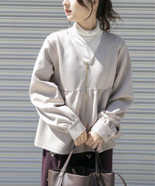 ITEMS URBANRESEARCH（アイテムズ アーバンリサーチ）の「『イージーケア』ダンボールジップカーディガン（カーディガン/ボレロ・レディース・ライトベージュ/ブラック・FREE）」の19枚目の写真