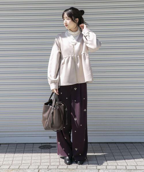 ITEMS URBANRESEARCH（アイテムズ アーバンリサーチ）の「『イージーケア』ダンボールジップカーディガン（カーディガン/ボレロ・レディース・ライトベージュ/ブラック・FREE）」の18枚目の写真