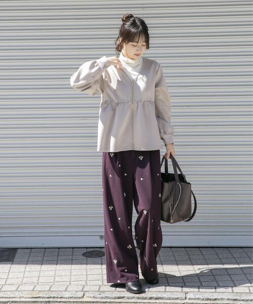 ITEMS URBANRESEARCH（アイテムズ アーバンリサーチ）の「『イージーケア』ダンボールジップカーディガン（カーディガン/ボレロ・レディース・ライトベージュ/ブラック・FREE）」の17枚目の写真