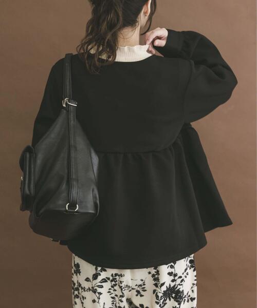 ITEMS URBANRESEARCH（アイテムズ アーバンリサーチ）の「『イージーケア』ダンボールジップカーディガン（カーディガン/ボレロ・レディース・ライトベージュ/ブラック・FREE）」の6枚目の写真
