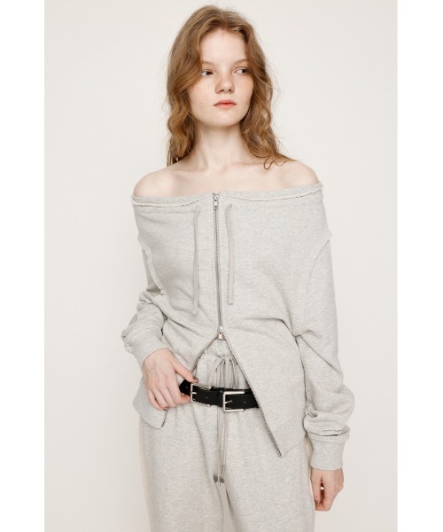 SLY オフショルダー ジッパー付き スウェット新品未使用タグ付き SLY トレーナー スウェット OFF SHOULDER SWEAT TOPS オフ