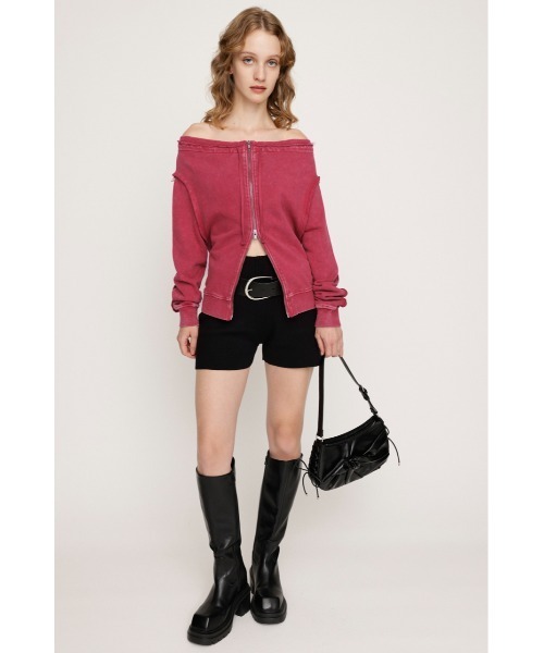 SLY（スライ）の「OFF SHOULDER SWEAT TOPS オフショルダー スウェット トップス 秋服 冬服 トレーナー（スウェット・レディース・ブラック系その他2/杢グレー/レッド系その他・FREE）」の19枚目の写真