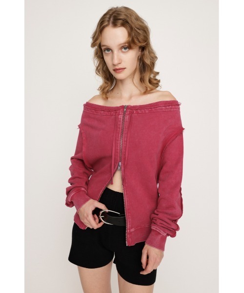 SLY（スライ）の「OFF SHOULDER SWEAT TOPS オフショルダー スウェット トップス 秋服 冬服 トレーナー（スウェット・レディース・ブラック系その他2/杢グレー/レッド系その他・FREE）」の18枚目の写真