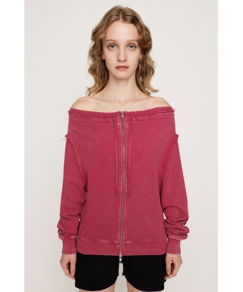 SLY（スライ）の「OFF SHOULDER SWEAT TOPS オフショルダー スウェット トップス 秋服 冬服 トレーナー（スウェット・レディース・ブラック系その他2/杢グレー/レッド系その他・FREE）」の20枚目の写真