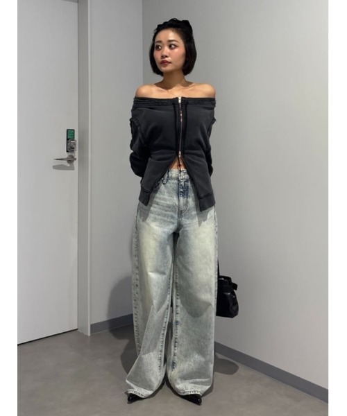 SLY（スライ）の「OFF SHOULDER SWEAT TOPS オフショルダー スウェット トップス 秋服 冬服 トレーナー（スウェット・レディース・ブラック系その他2/杢グレー/レッド系その他・FREE）」の22枚目の写真